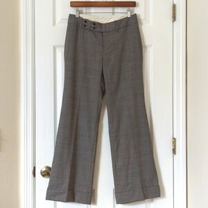 Banana Republic Jackson Fit Plaid Wool Blend Cuffed Straight Leg Trousers Gray 2